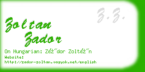 zoltan zador business card